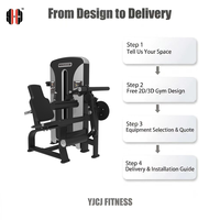 Appareil de musculation pour flexions et extensions des jambes avec dossier vertical, double rouleaux de guidage, poignée avant et tour de poids pour centre de fitness