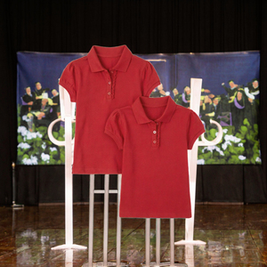 Camiseta Polo Roja de Manga Corta para Niñas, Algodón Oxford, Uniforme Escolar, Ropa para Escuela Primaria - Product Image 3
