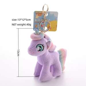 Portachiavi Peluche Unicorno <span class=keywords><strong>Fantasia</strong></span> Cambia Colore, Ciondolo per Zaino, Piccolo Orsetto Ricamato in Cotone PP, Antistress - Product Image 3