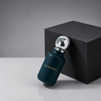 Flacon de parfum personnalisé avec logo pour les propriétaires de marques, cadeau de voyage, 30 ml, 50 ml, 100 ml, flacon en verre noir givré avec vaporisateur