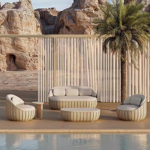 Juego de Sofás Modernos Nórdicos Europeos para Exteriores, Patio, <span class=keywords><strong>Terraza</strong></span>, Jardín y Balcón, Muebles de Aleación de Aluminio Resistentes al Agua y a los Rayos UV - Product Image 4