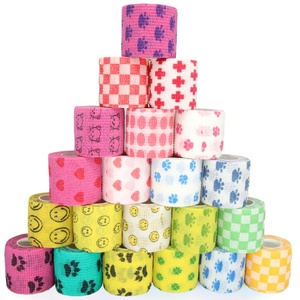 Rutschfeste & Umweltfreundliche 2,5cm*4,5m Bunte Baumwoll-Druckmuster Zinkoxid-Kleber Selbstklebende Kohäsive Elastische Bandagen - Product Image 3