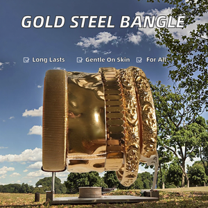 กำไลข้อมือสแตนเลสสตีล 316 ชุบเงิน PVD กันน้ำ ดีไซน์เรขาคณิตทันสมัย  แบบกำหนดเอง ป้องกันการแพ้ - Product Image 2