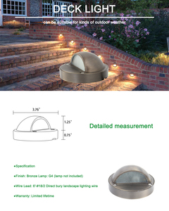 Lampe de terrasse US Warehouse Garden, indice de protection IP65, construction en laiton, blanc chaud doux 2700K, garantie 10 ans - Product Image 5