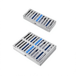 5 PCS Plateau de stérilisation dentaire allemand pour autoclave, 10 instruments, en acier inoxydable, pour instruments chirurgicaux manuels - Product Image 1