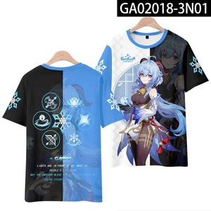 T-shirt à manches courtes Genshin Impact Anime : Klee, Keqing, Ganyu, <span class=keywords><strong>Hu</strong></span> <span class=keywords><strong>Tao</strong></span>, Xiao, Venti - Cosplay 2D pour hommes et femmes - Product Image 3
