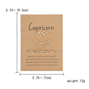 Set di Bracciali e Collana con Pendente Zodiacale in Lega a 3 Pezzi, Nuovo Simbolo del Cielo <span class=keywords><strong>Stellato</strong></span>, 12 Segni Zodiacali, per Donne - Product Image 5