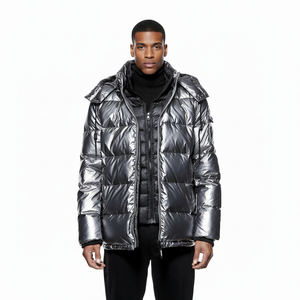 Veste d'hiver en toile matelassée de haute qualité, imperméable, respirante, épaisse, à col montant et à capuche, pour homme - Product Image 1