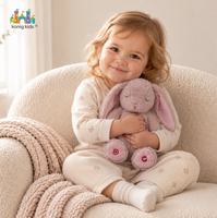 Doudou Lapin en Peluche Super Doux Brodé Konig Kids avec Rembourrage en Coton PP pour Bébés de 0 à 24 Mois, Cadeau d'Anniversaire Unisexe