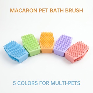 Macaron Color Silicone Body Bath <b>Brush</b> Soft Massage <b>Bristles</b> Ergonomic Handheld Skin Exfoliating Shower Scrubber - Product Image 1