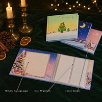 Album photo de vacances d'hiver, livre cartonné rigide avec pelliculage brillant texturé et pochettes anti-adhésives pour les détaillants de cadeaux
