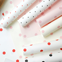 Papier Kraft à pois crème, style coréen, papier d'emballage pour fleurs, matériaux d'emballage floraux élégants, fournitures de fleuriste durables, emballage