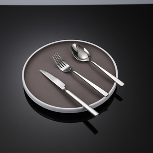 Stainless Steel Knife Fork Spoon Set Minimalist Design Daily Use Dishwasher Safe Western Tableware - Product Image 1