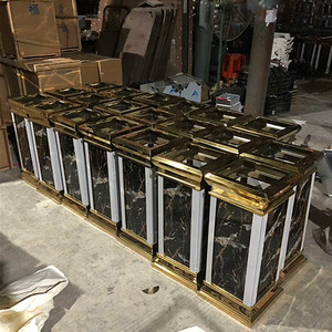 Poubelle verticale <span class=keywords><strong>de</strong></span> luxe pour hall d'hôtel, avec cendrier, pour les couloirs d'ascenseurs et la collecte des déchets - Product Image 4