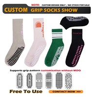 Chaussettes de yoga pour jeunes en coton respirant avec grip antidérapant, en spandex/nylon, pour l'hiver
