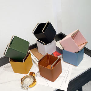 Caja de almacenamiento de cuero Gunus, organizador cuadrado de escritorio para cosméticos, joyería, soporte para bolígrafos, cajas de almacenamiento decorativas tipo soporte - Product Image 4