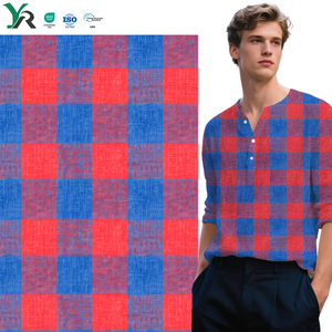 Tissu en <span class=keywords><strong>lin</strong></span> biologique uni pour homme, respirant, tissé, à carreaux, imprimé numériquement, pour chemise ou robe - Product Image 1