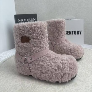 <span class=keywords><strong>Bottes</strong></span> d'hiver pour femmes en fourrure avec boucles de ceinture, <span class=keywords><strong>bottes</strong></span> courtes en polaire doublées de fourrure, chaussures épaisses et chaudes en coton, <span class=keywords><strong>bottes</strong></span> chaudes en peluche à la cheville - Product Image 2