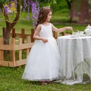FSMKTZ çocuk kıyafeti parti beyaz çiçek çocuklar elbise çocuklar için elbiseler 9 yaşında bebek kız elbise prenses