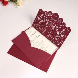Invitations <span class=keywords><strong>de</strong></span> <span class=keywords><strong>mariage</strong></span> en papier <span class=keywords><strong>de</strong></span> feuille d'or <span class=keywords><strong>de</strong></span> qualité supérieure impression <span class=keywords><strong>haut</strong></span> <span class=keywords><strong>de</strong></span> <span class=keywords><strong>gamme</strong></span> gaufrage poche découpée au Laser artisanat en papier artisanal - Product Image 3
