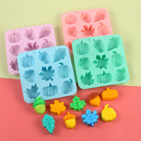 Moule en silicone à 9 cavités pour citrouille d'Halloween avec motifs feuille de noyer, érable, rose, tournesol, résistant à la chaleur pour la cuisson de bonbons, puddings et gâteaux DIY