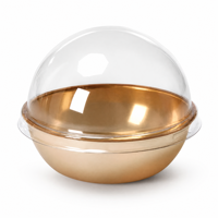 Boîte à pâtisserie ronde individuelle en gros, emballage transparent à dôme pour desserts, idéale pour Mochi au jaune d'œuf, gâteau de lune, choux à la crème et autres produits en blister.
