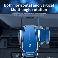 Chargeur de voiture sans fil à induction automatique 15W à charge rapide avec support pour téléphone portable