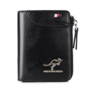 Portefeuille en cuir véritable pour homme, anti-RFID, porte-cartes de visite, sac à monnaie, portefeuille zippé pour homme, vente en gros - Product Image 2