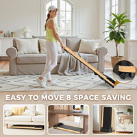 Tapis de marche intelligent en bois avec télécommande, tapis de marche pliable à structure en bois, tapis de marche à absorption des chocs pour usage domestique