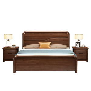 Bedroom Furniture Modern Light Luxury King <b>Size</b> Factory Price Solid Wood <b>Bed</b> Wooden <b>Beds</b> for Sale LL-Solid Wood <b>Bed</b>-062 Wooden B - Product Image 2
