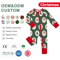 Ensemble de Noël WEIWEI, pyjamas pour bébé en bambou biologique, vente en gros personnalisée, boîte mystère RTS, pyjamas pour enfants en bambou, imprimé dessin animé, 2 pièces