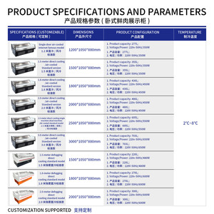 Vitrine de <span class=keywords><strong>boucherie</strong></span> en verre pour bœuf frais, poisson, charcuterie, congélateur horizontal pour supermarché - Product Image 5