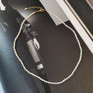 Elegante Collana Girocollo con Perle Barocche d'Acqua Dolce, Collana a Strati con Piccole Perle a Chicco di Riso, <span class=keywords><strong>Gioielli</strong></span> per la <span class=keywords><strong>Festa</strong></span> <span class=keywords><strong>della</strong></span> <span class=keywords><strong>Mamma</strong></span> - Product Image 5