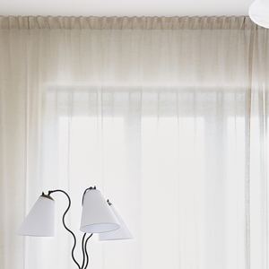 Rideau occultant simple moderne de luxe crème transparent en tulle uni coloré personnalisé pour salon chambre à coucher - Product Image 2