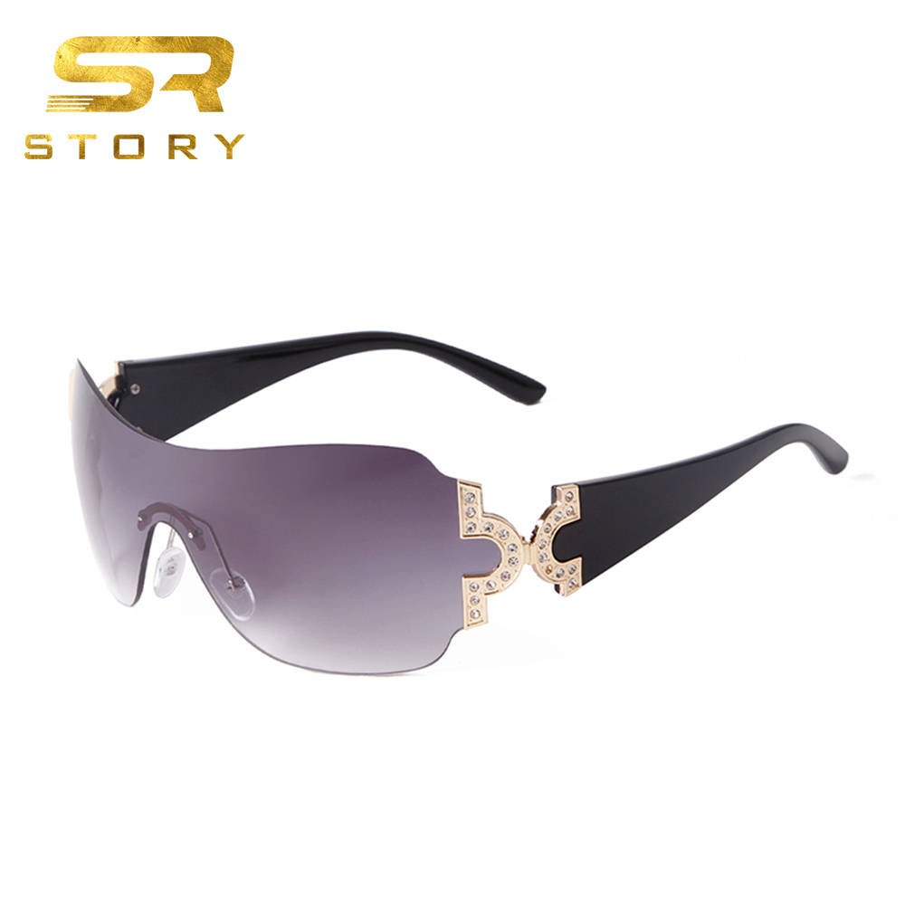 STORY T334 Vintage One Piece Diamonds Oversized Rimless  display picture 3