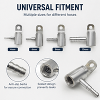 Raccord en T à 2 voies en acier inoxydable CNC pour ligne de frein de moto haute performance, fixation d'extrémité, connecteur hydraulique