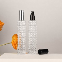 Flacon de parfum en verre gaufré de 30 ml avec pulvérisateur en aluminium pour échantillon de voyage, emballage cosmétique vide, OEM
