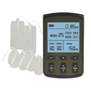 Rechargeable Electric Pulse Body Massager Dual Channel EMS TENS Unit Muscle Stimulator for Pain Relief Therapy