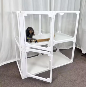 Clôture moderne pour chien de compagnie en ABS, matériau PET, <span class=keywords><strong>cage</strong></span> de sécurité entièrement transparente, conception sans fermeture pour une utilisation en intérieur, balcon, facile - Product Image 3