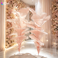 LEDA Luxe Organza Reuzeninstallatie Bruiloft Achtergronddecoratie Handgemaakte Grote Schaal Staande Bloemen Kunstinstallatie voor Bruiloften