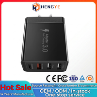 Chargeur mural portable électrique à charge rapide pour ordinateur portable et téléphone portable, 3 ports USB, 2 ports Type-C, 20W PD 3.0 QC