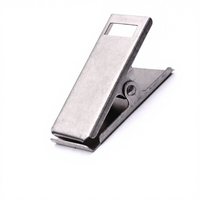 Adaptateur de clip métallique OEM personnalisé 41 mm, fente rectangulaire, fermoir crocodile, enrouleur rétractable, porte-badge d'identification, nickel, logo personnalisé