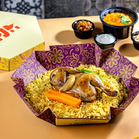 Halal-Restaurant Sechseckige Kraftpapier-Verpackung für Kabsa-Reis, Würziges Hähnchen, Bukhari Mandi, Sushi, Kartoffelchips, Babynahrung