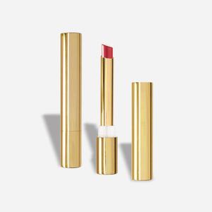 Tube de rouge à lèvres en aluminium doré personnalisé, rechargeable, design fin, tube vide pour baume à lèvres, contenant pour emballage cosmétique de luxe - Product Image 1