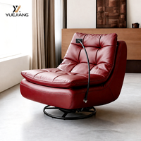 Fauteuil pivotant minimaliste italien fait main, confort ergonomique, design compact pour chambres modernes, salons, extérieur