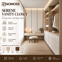 Armoire de rangement suspendue sur mesure minimaliste pour vestiaire, idéale pour les projets d'aménagement intérieur résidentiel haut de gamme