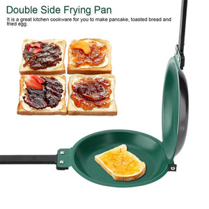 Poêle à frire double face Poêle à frire verte antiadhésive avec revêtement en céramique Crêpière pour la cuisine domestique Ustensiles de cuisine - Product Image 3