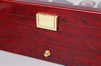 Grande boîte de montres en bois laqué à 2 couches, boîte de rangement en bois rouge pour lunettes de soleil bijoux montre boîte de présentation