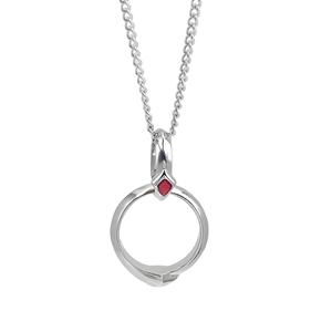 Collana e Portachiavi Vintage a Cuore Concentrico per Coppie, in Lega di Zinco Placcata Argento, con Ciondolo a Catena, Accessorio per Giochi Esports Cosplay - Product Image 2