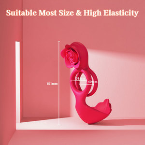Anello Vibrante per Pene Rose con Doppi Motori e 9 Vibrazioni, Giocattolo Sessuale per Adulti e Coppie - Product Image 5